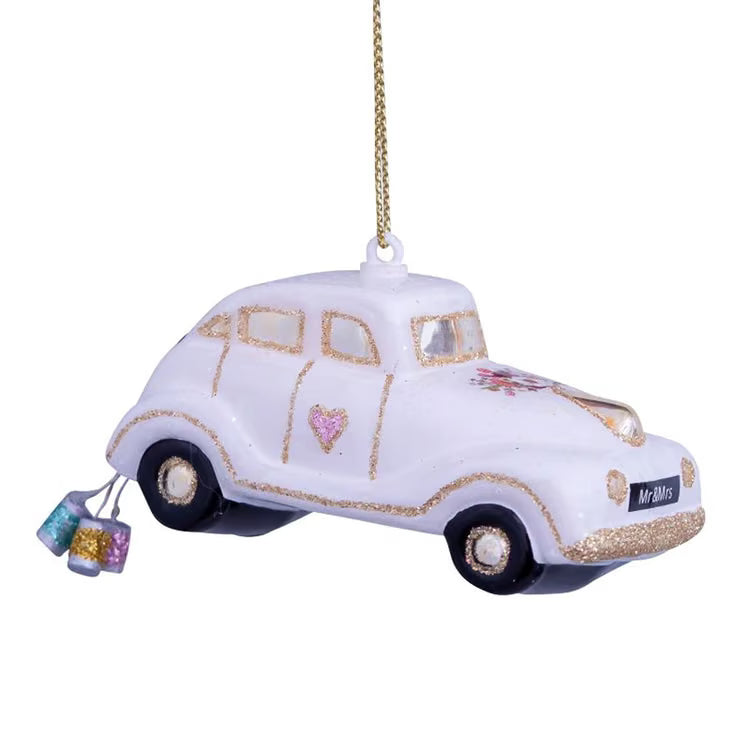 Vondels Gifts "Just Married" Wedding Car Ornament