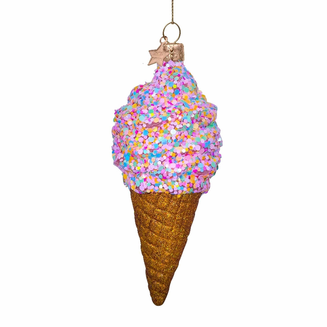 Vondels Gifts Multicolor Disco Glitter Ice Cream Ornament