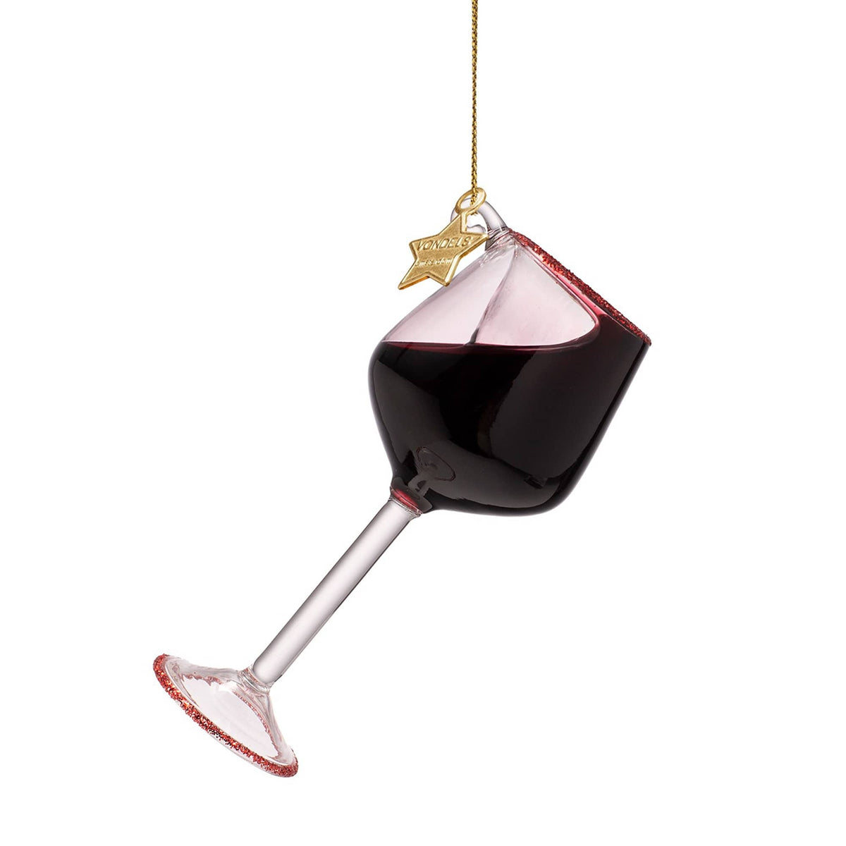 Vondels Gifts Red Wine Glass Ornament