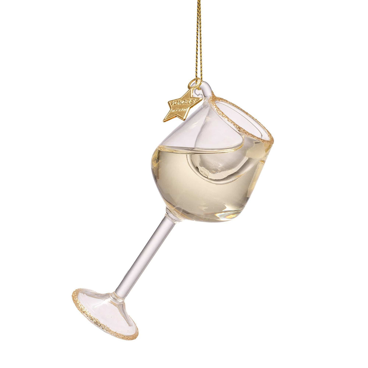 Vondels Gifts White Wine Glass Ornament