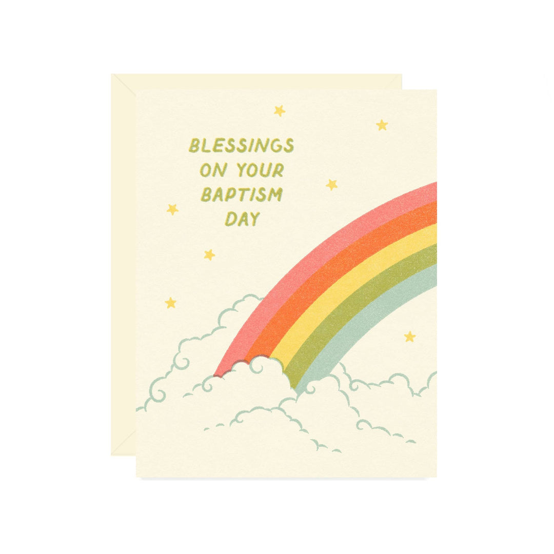 Wallflower Paper & Party Cards Baptism Rainbow Greeting Card