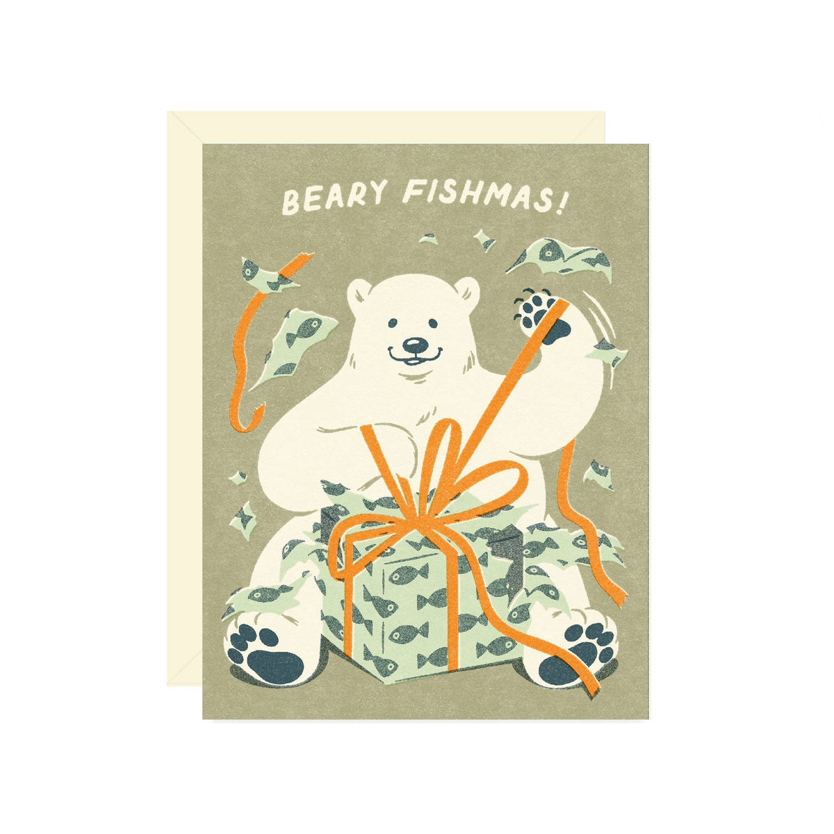 Wallflower Paper & Party Cards Beary Fishmas Holiday Card