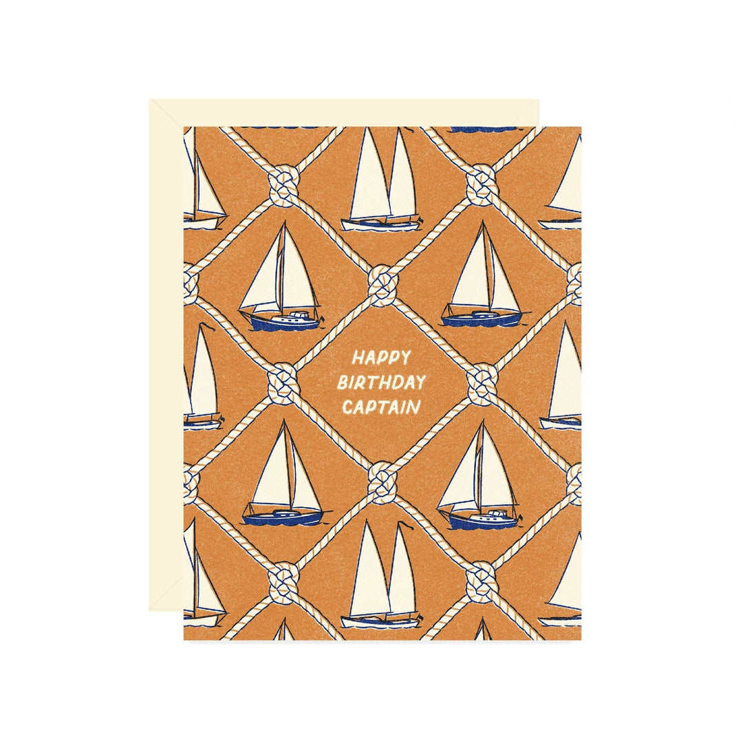 Wallflower Paper & Party Cards Boat Captain Birthday Card