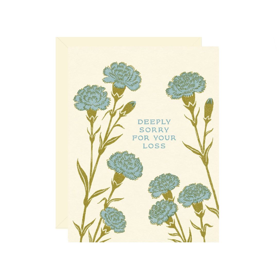 Wallflower Paper & Party Cards Carnations Sympathy Greeting Card