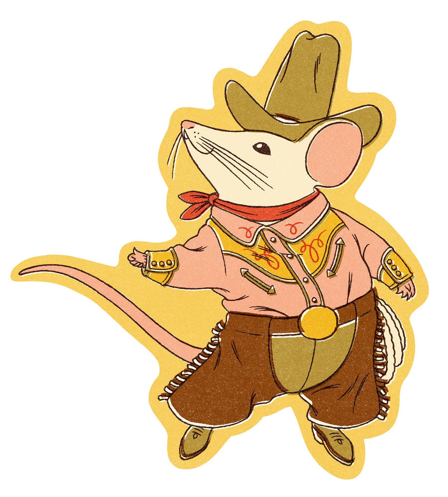 Wallflower Paper & Party Cards Cowboy Mouse Sticker