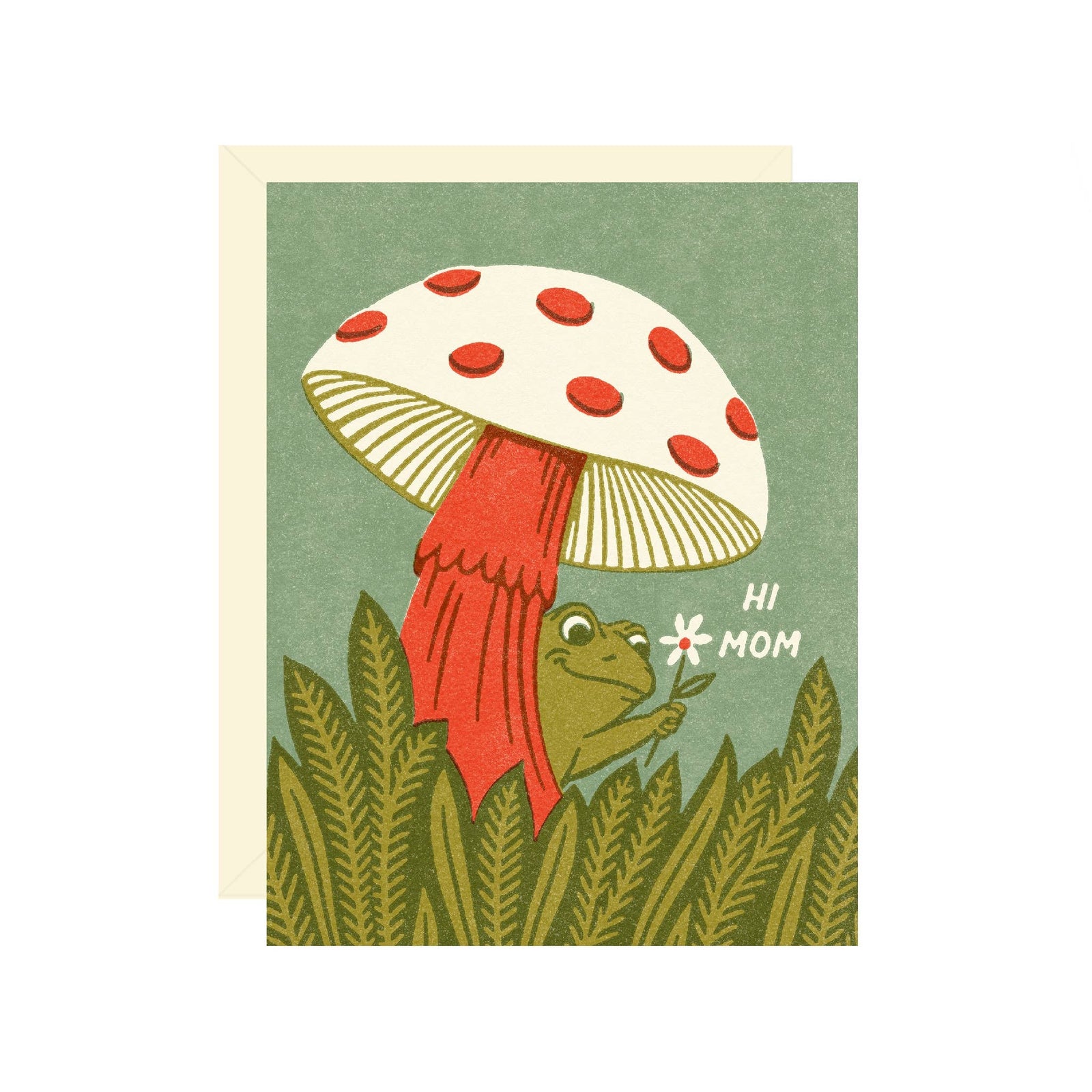 Wallflower Paper & Party Cards Frog and Mushroom Mom Card