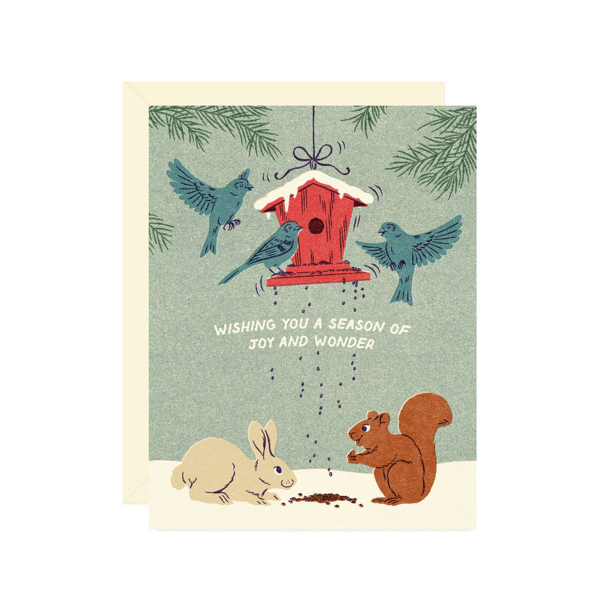 Wallflower Paper & Party Cards Joy & Wonder Bird Feeder Holiday Card