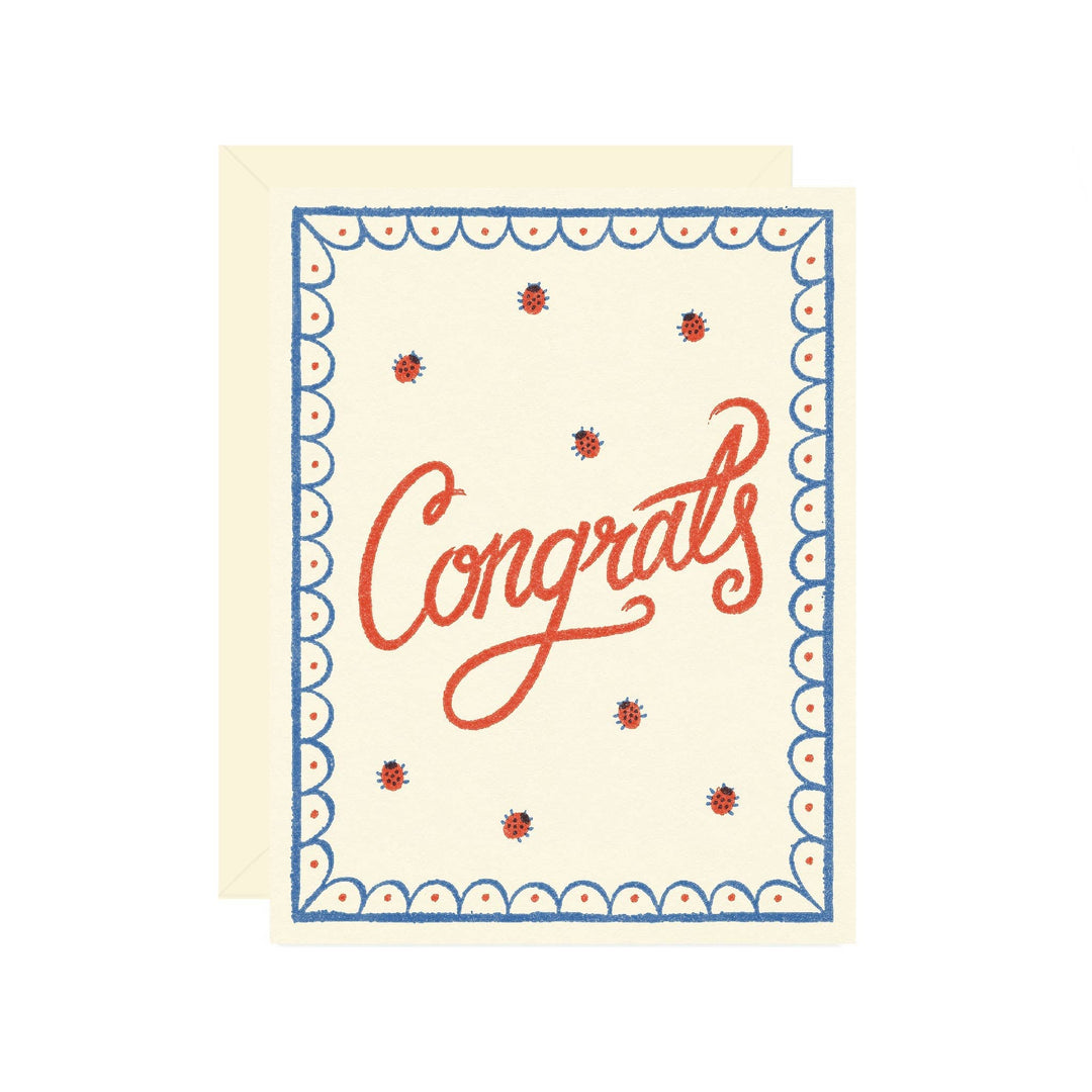 Wallflower Paper & Party Cards Ladybug Congrats Card
