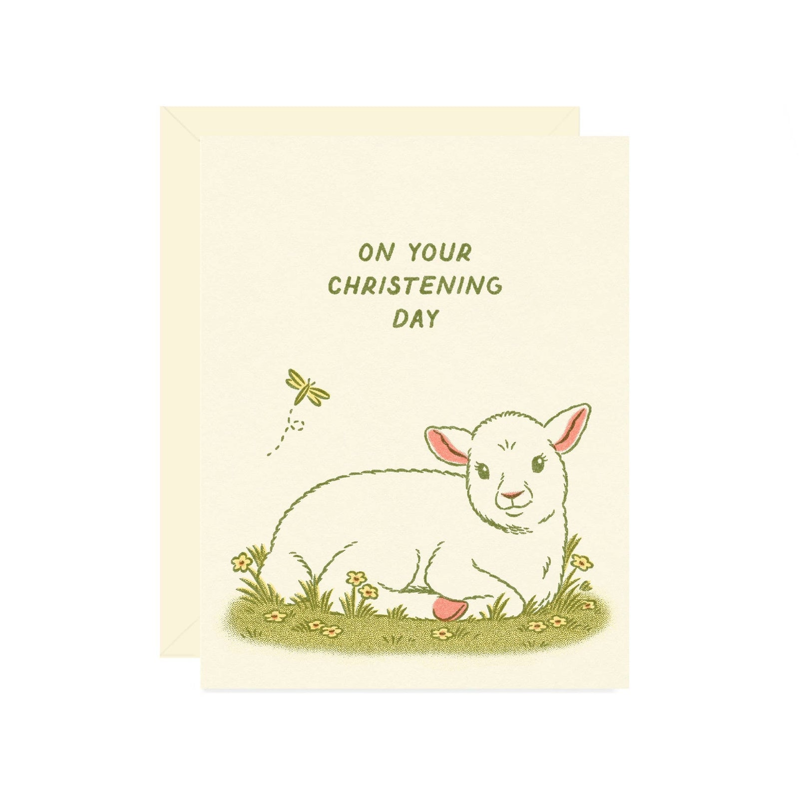 Wallflower Paper & Party Cards Lamb Christening Greeting Card