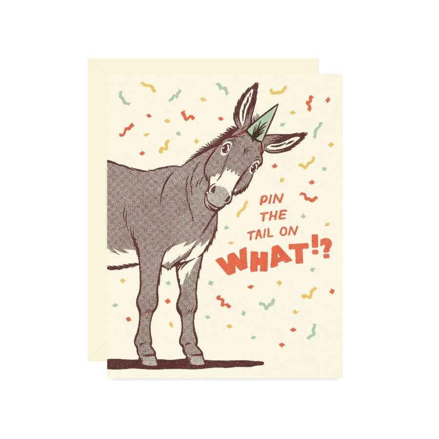 Wallflower Paper & Party Cards Pin The Tail Birthday Card