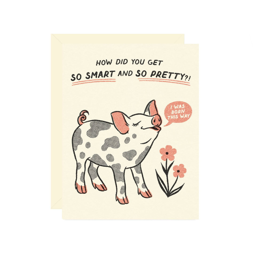 Wallflower Paper & Party Cards Pretty Pig Card