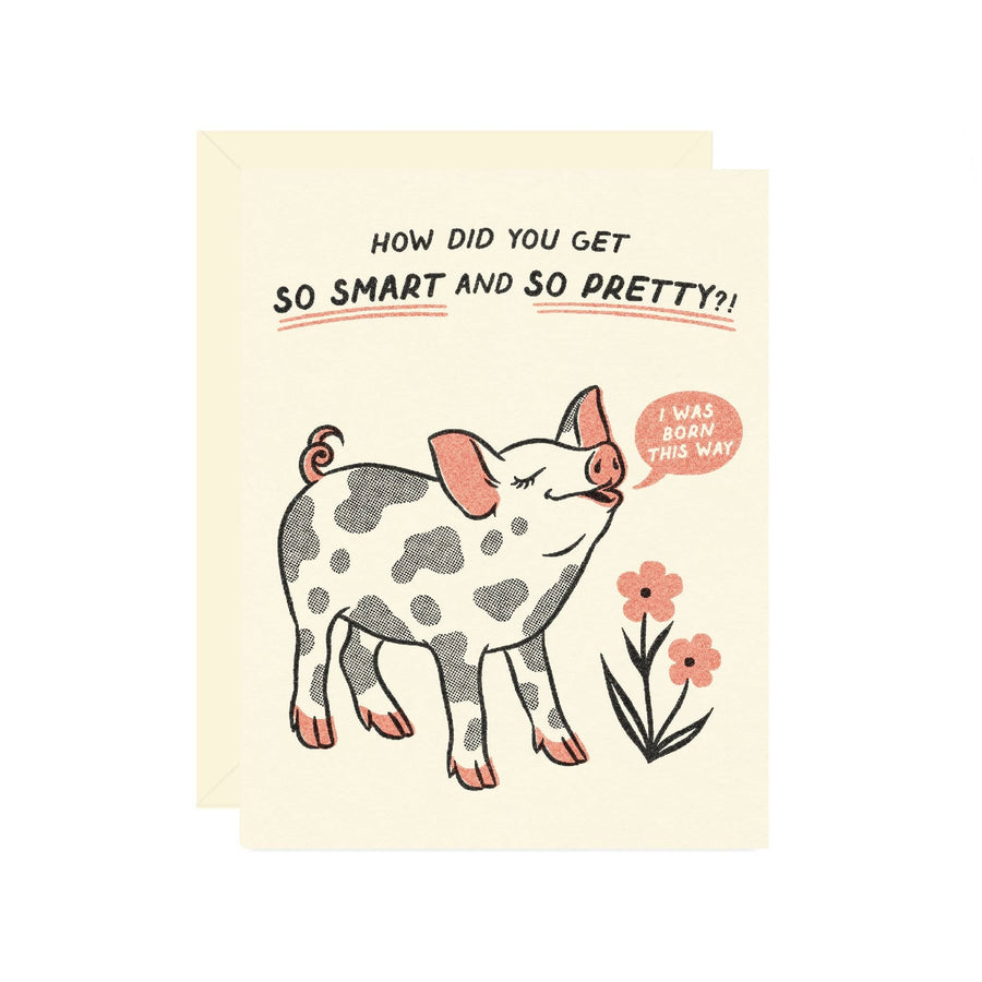 Wallflower Paper & Party Cards Pretty Pig Card