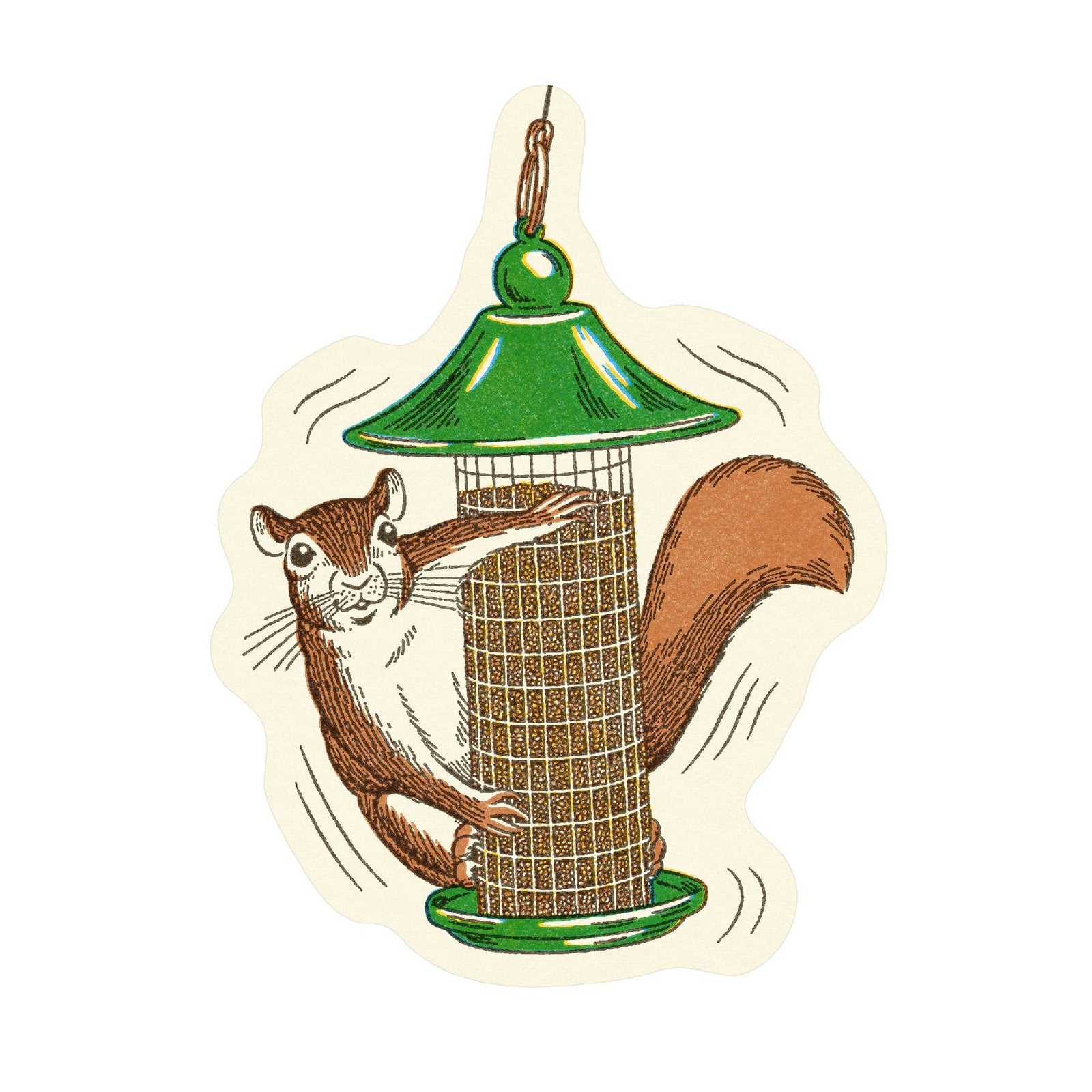 Wallflower Paper & Party Cards Squirrel on Bird feeder Sticker
