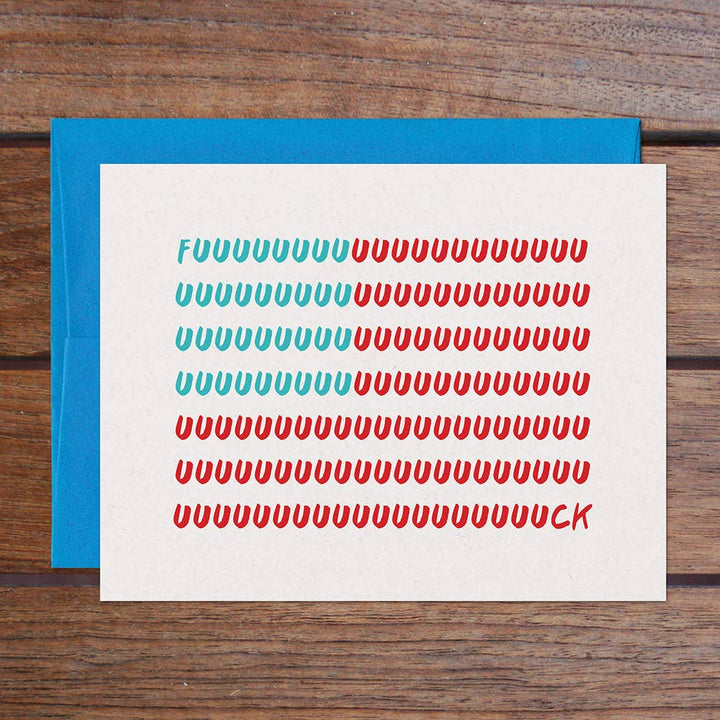 Warren Tales Cards Fuuuck USA Flag Support Sympathy Card