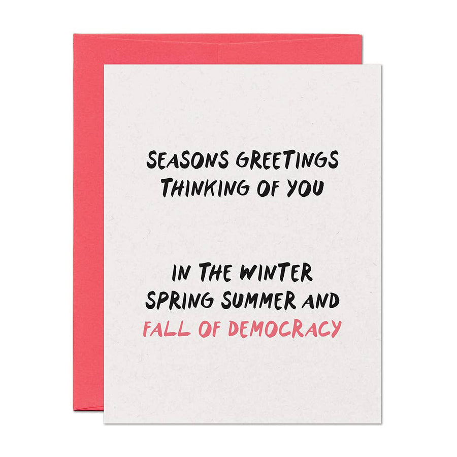 Warren Tales Holiday Fall of Democracy Seasons Greetings Holiday Card