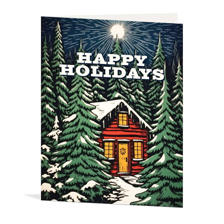 Waterknot Cards Bright Star Cabin Happy Holidays Card