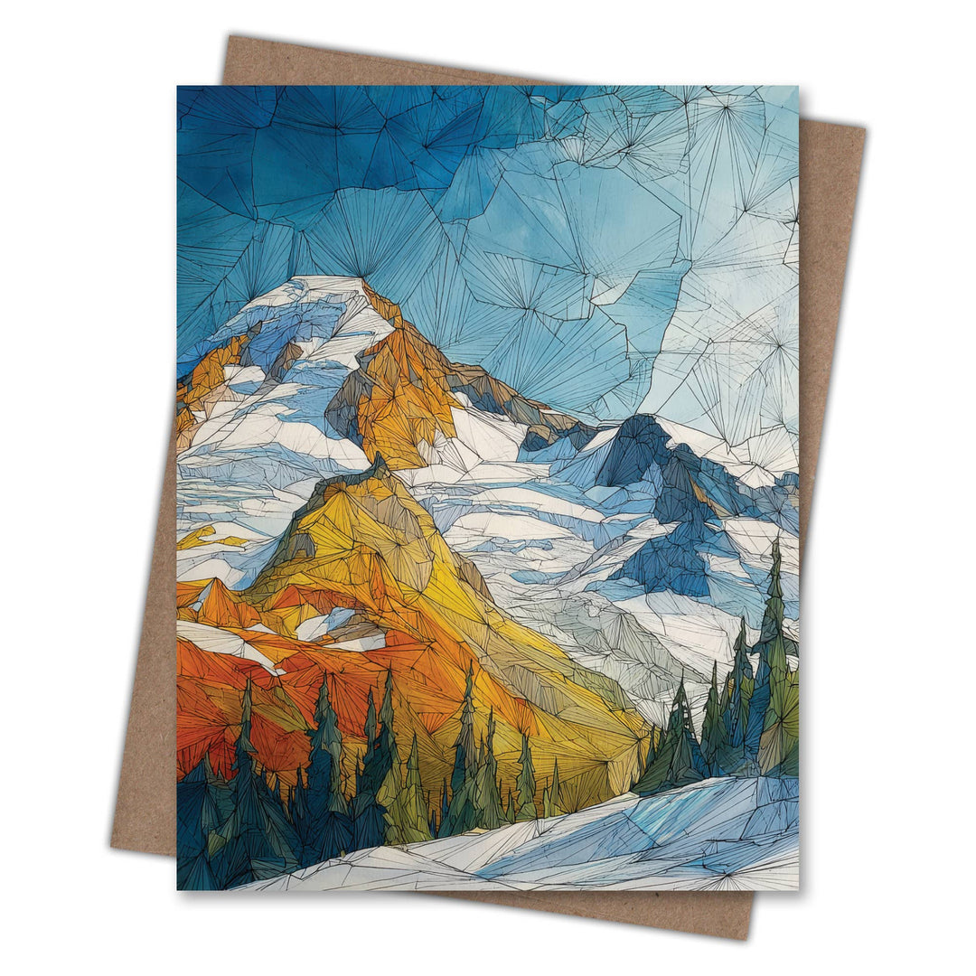 Waterknot Cards Cascade Mountain - Recycled Blank Notecard for Outdoor Fans