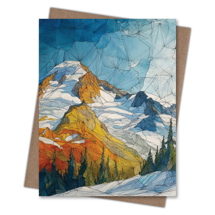 Waterknot Cards Cascade Mountain - Recycled Blank Notecard for Outdoor Fans