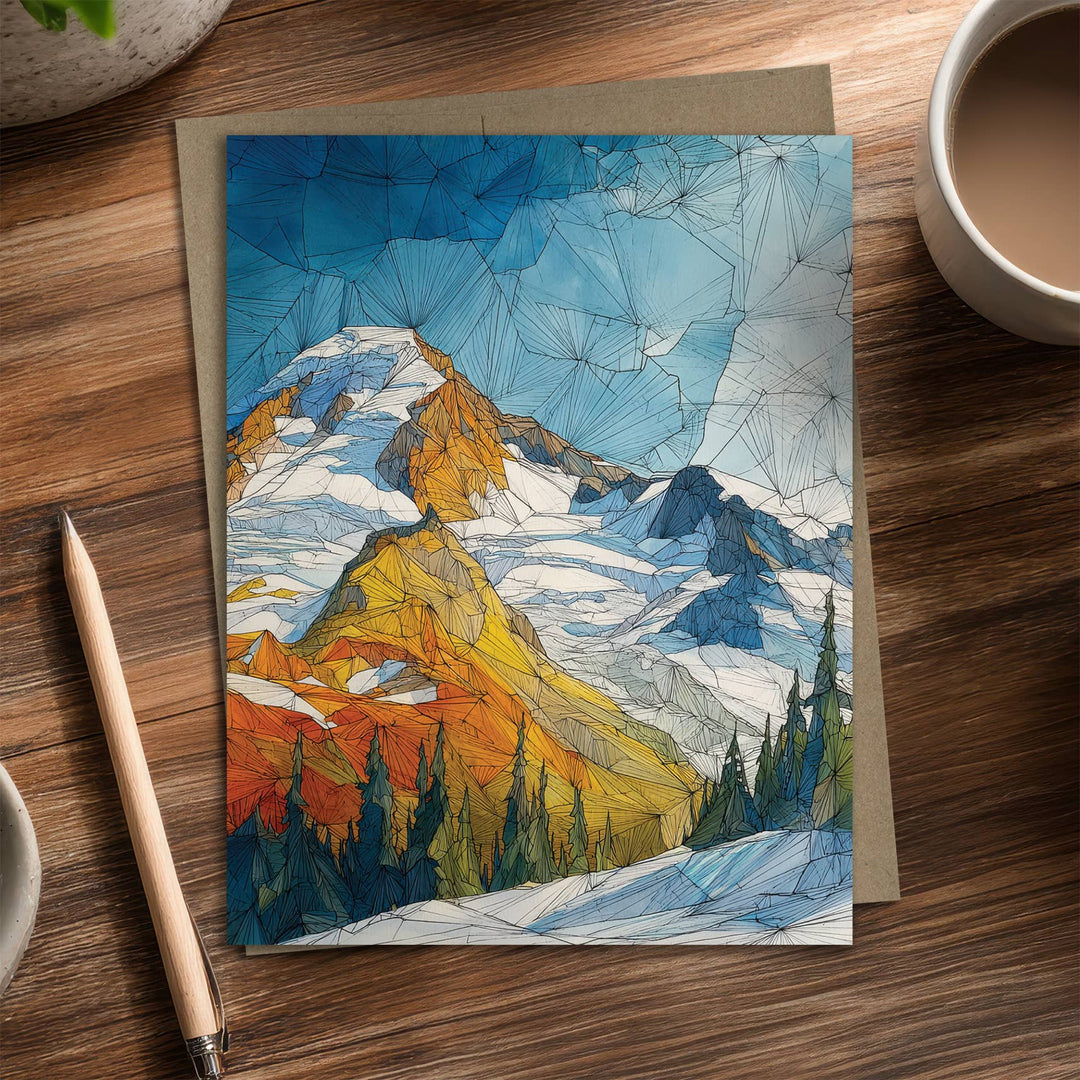 Waterknot Cards Cascade Mountain - Recycled Blank Notecard for Outdoor Fans