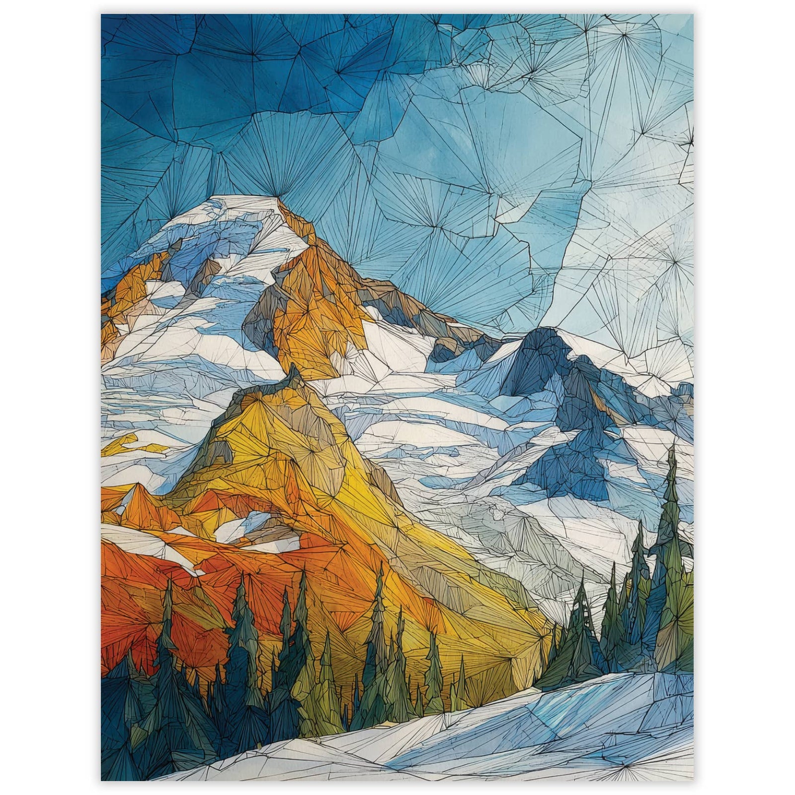 Waterknot Cards Cascade Mountain - Recycled Blank Notecard for Outdoor Fans