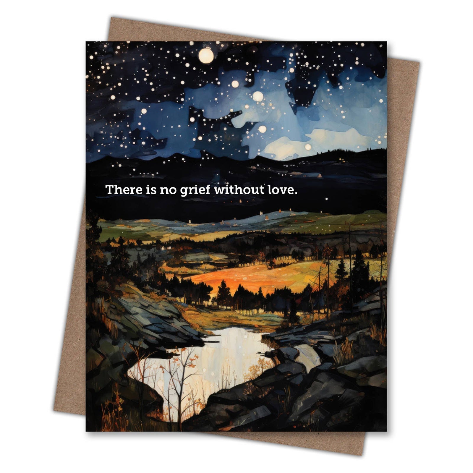 Waterknot Cards Dark and Light Sympathy Card