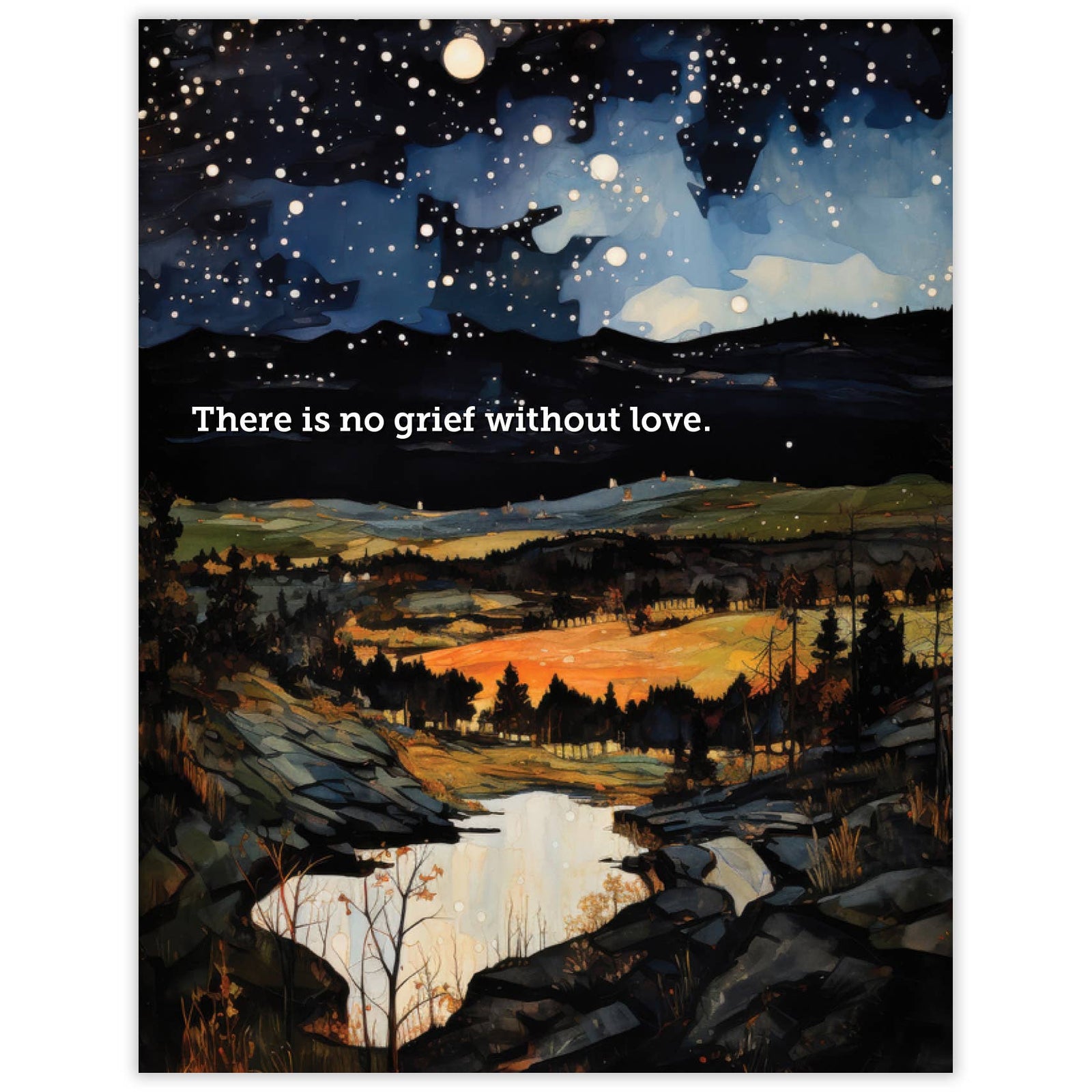 Waterknot Cards Dark and Light Sympathy Card