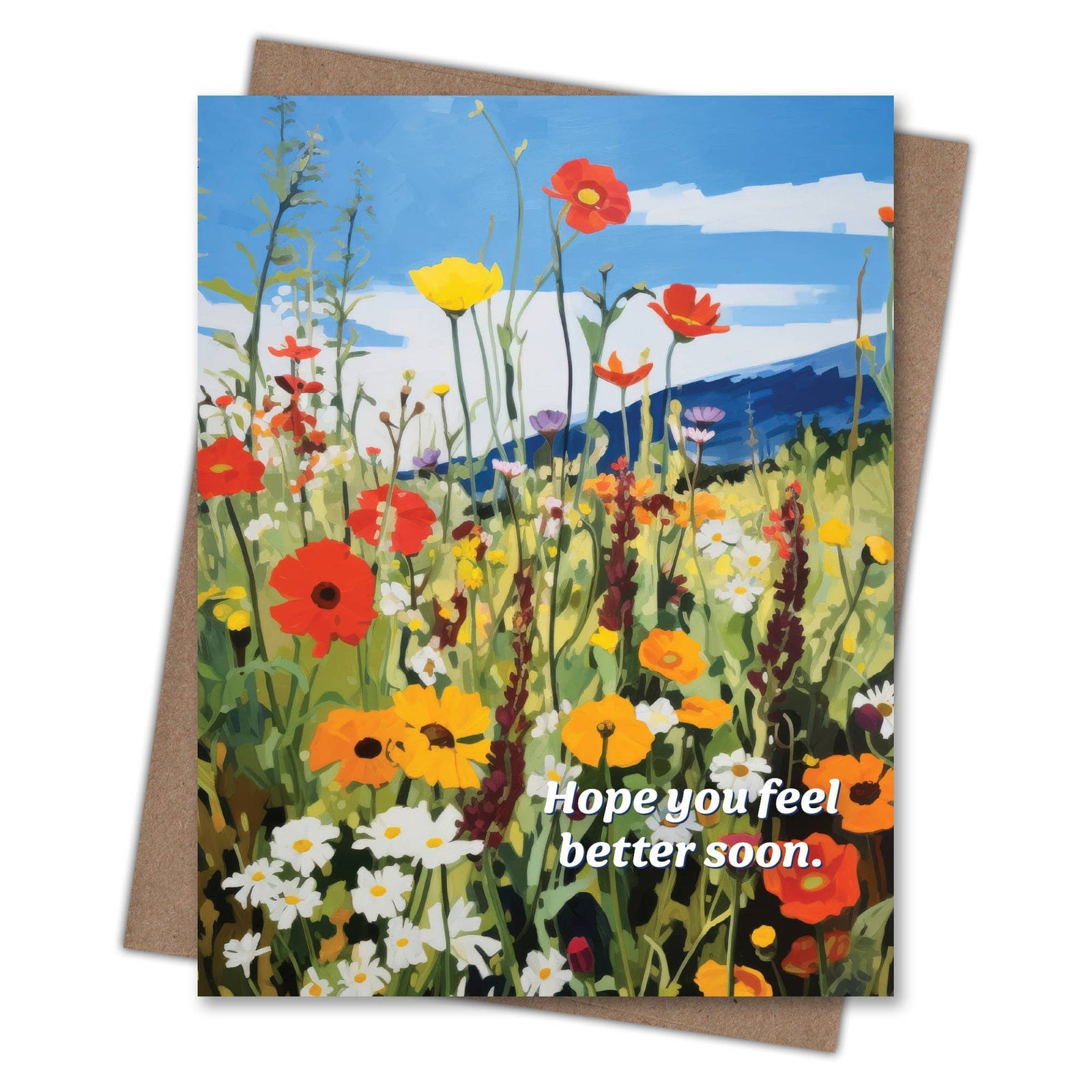 Waterknot Cards Feel Better Wildflowers Get Well Card