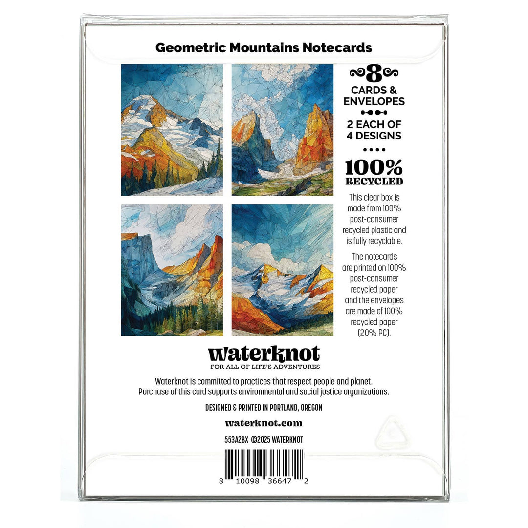 Waterknot Cards Geometric Mountains - Recycled Notecard Box Set