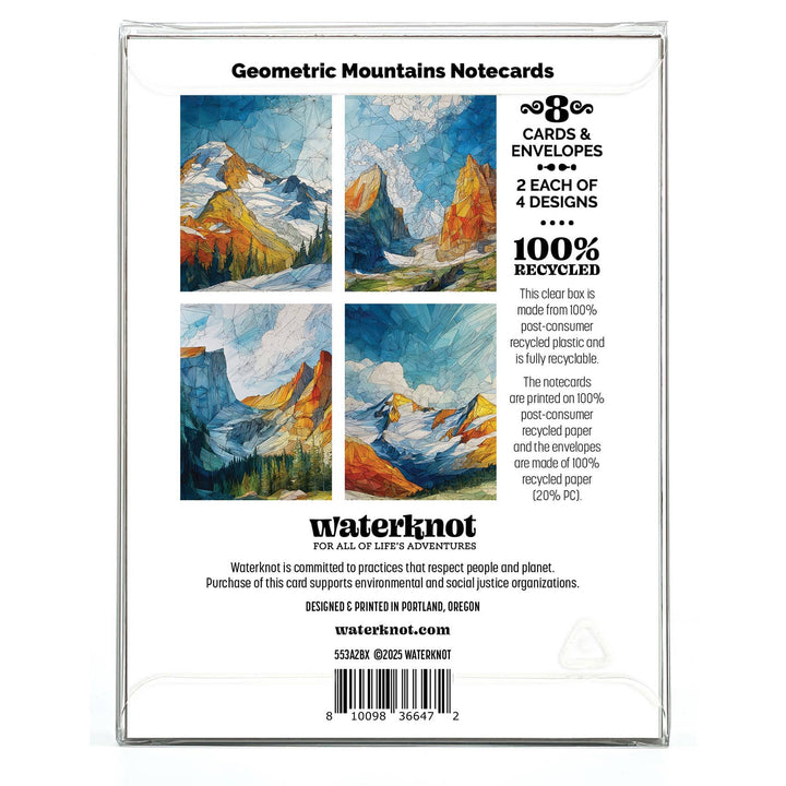Waterknot Cards Geometric Mountains - Recycled Notecard Box Set