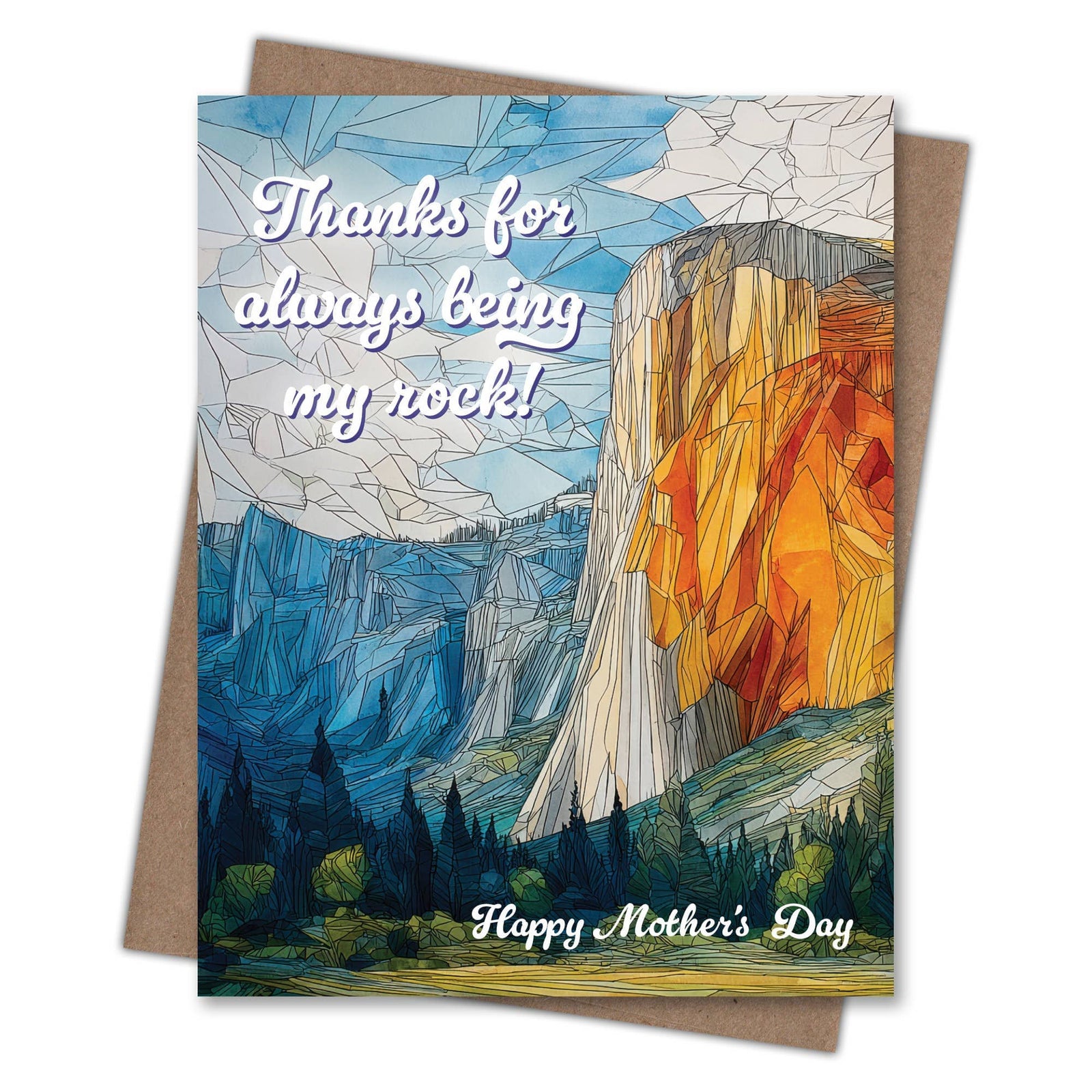 Waterknot Cards Thanks for Being My Rock - Recycled Mother's Day Card