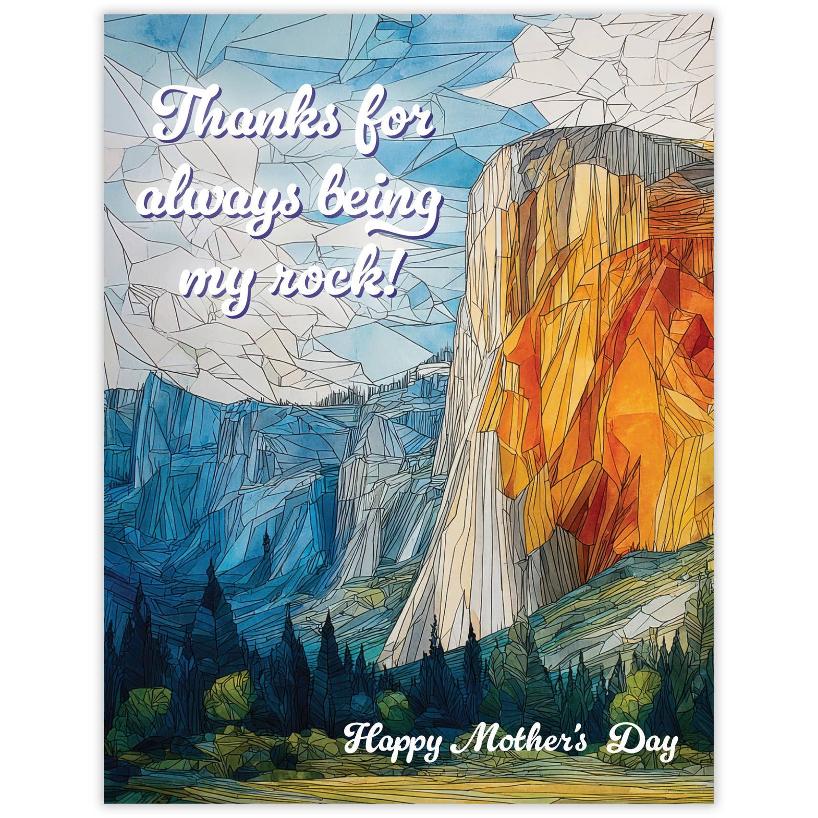 Waterknot Cards Thanks for Being My Rock - Recycled Mother's Day Card
