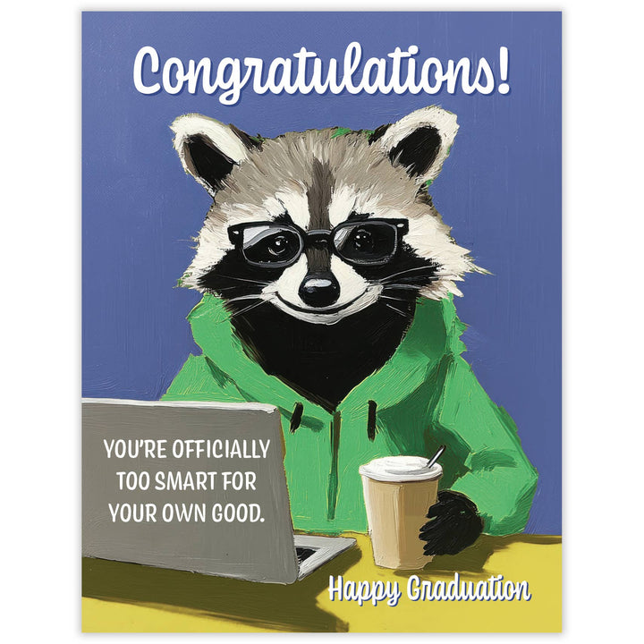 Waterknot Cards Too Smart Raccoon Recycled Graduation Card for Outdoor Grads