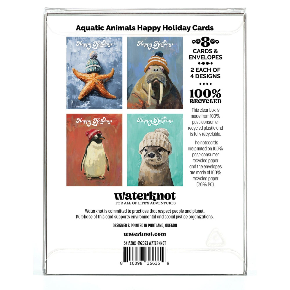 Waterknot Holiday Cards Aquatic Animals Happy Holiday Box Set Notecards