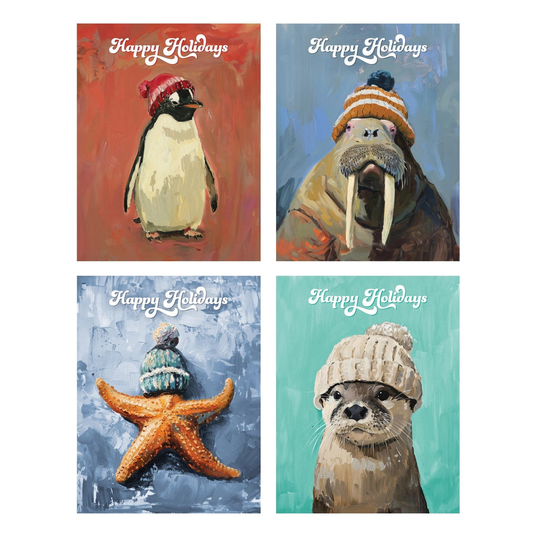 Waterknot Holiday Cards Aquatic Animals Happy Holiday Box Set Notecards