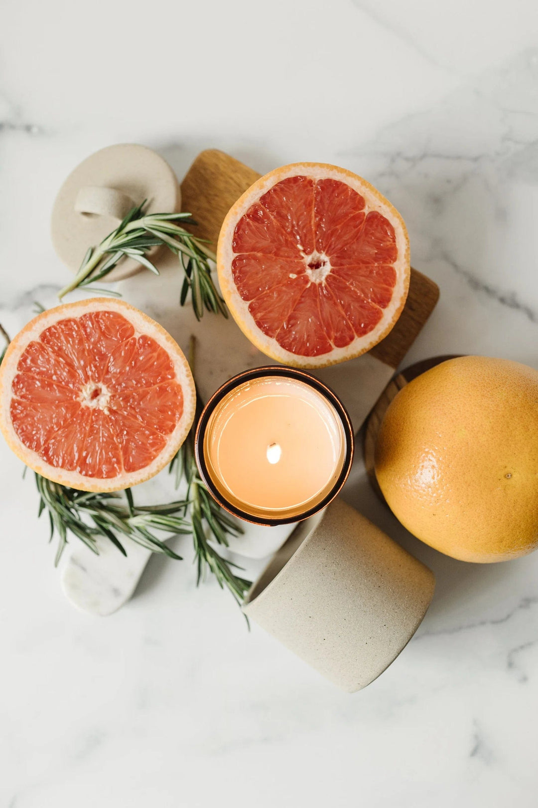 wax & wool Candle Rosemary Grapefruit - 9 oz Pure Soy Wax Candle