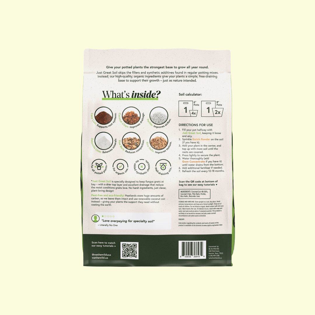 We The Wild Plant Care USA Plants Just Great Soil Potting Mix