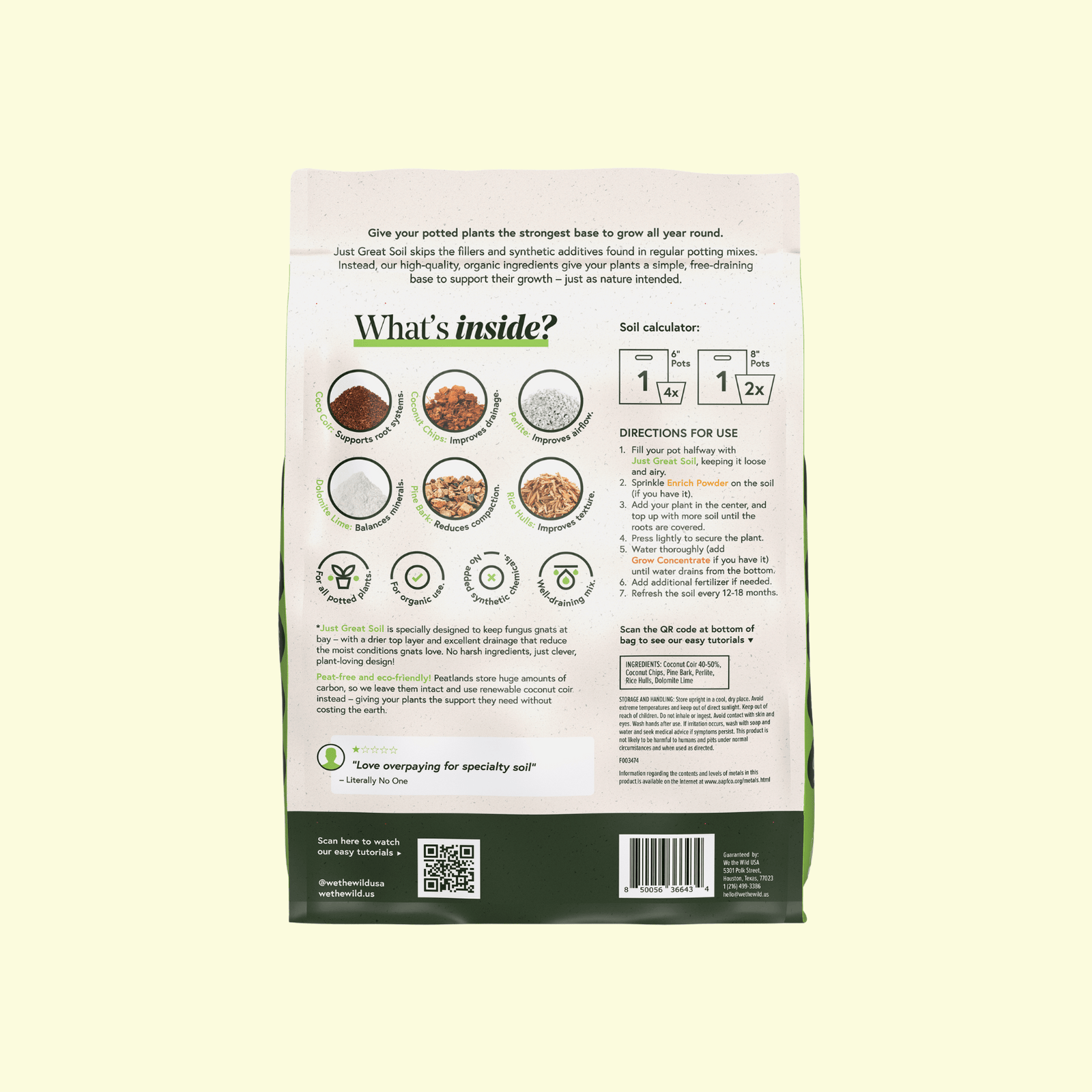We The Wild Plant Care USA Plants Just Great Soil Potting Mix