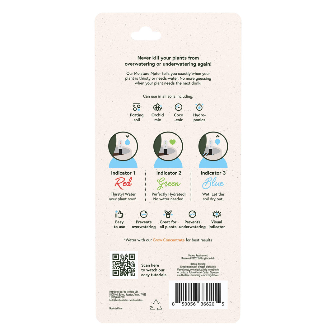 We The Wild Plant Care USA Plants Soil Moisture Meter For Houseplants