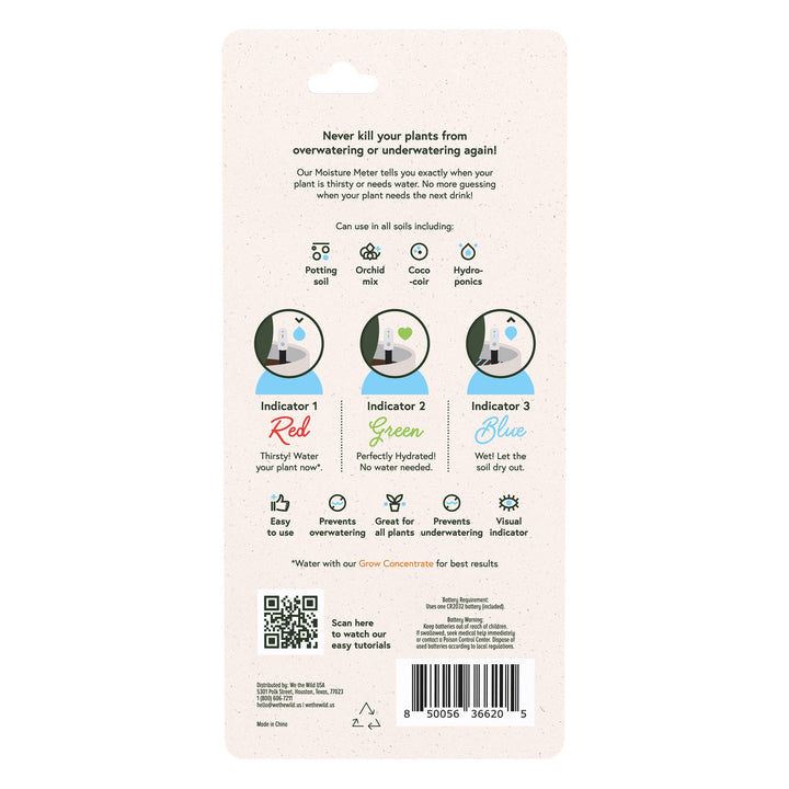 We The Wild Plant Care USA Plants Soil Moisture Meter For Houseplants