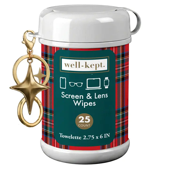 Well-Kept Gifts Mini Canister Screen Wipes Bag Charm - Royal Stewart