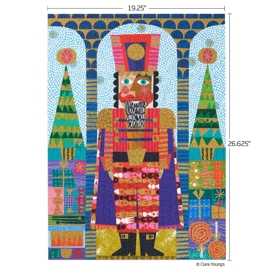 WerkShoppe Puzzle Festive Nutcracker Gold Foil 1000 Piece Jigsaw Puzzle