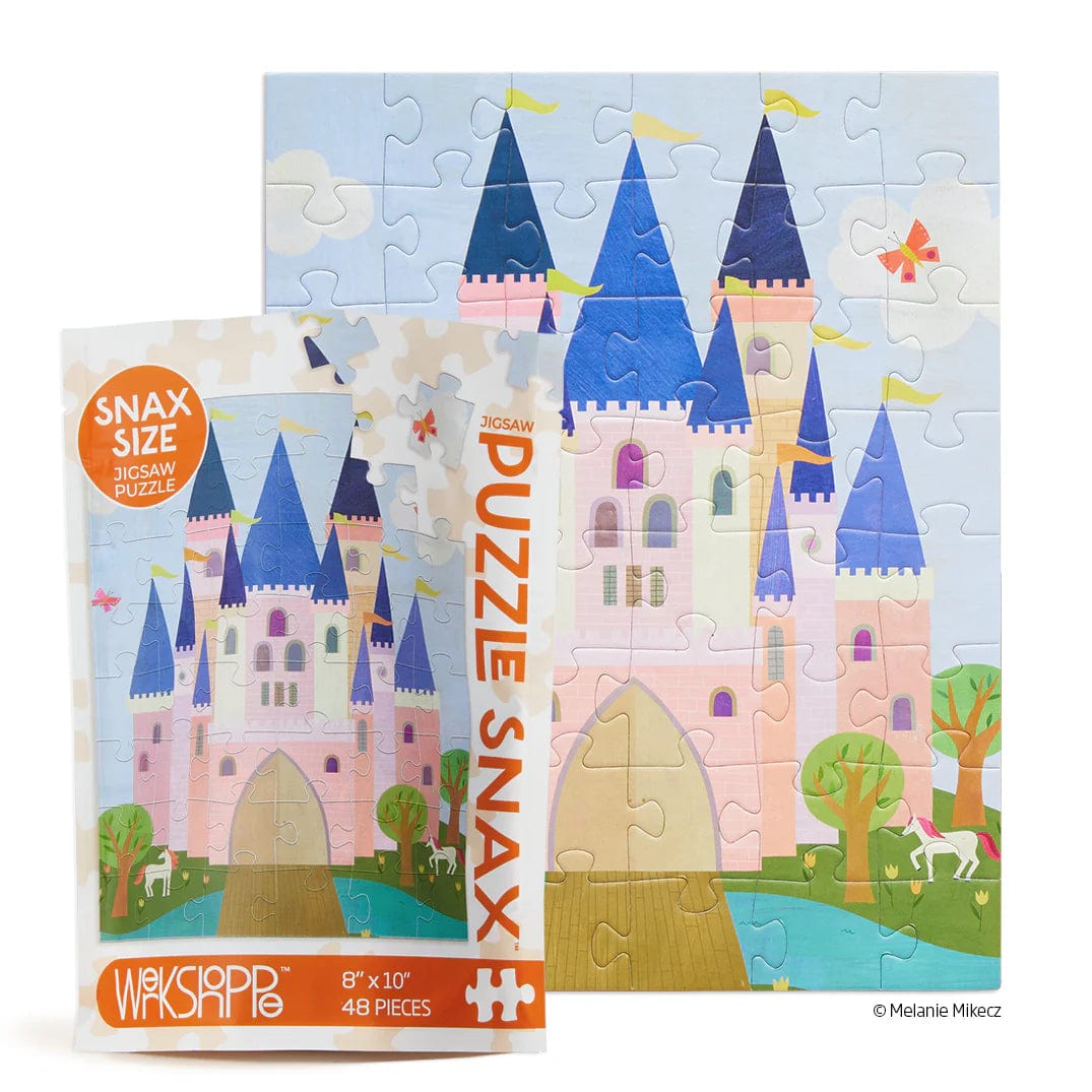 WerkShoppe Puzzle Pink Royal Castle 48 Piece Jigsaw Puzzle Snax