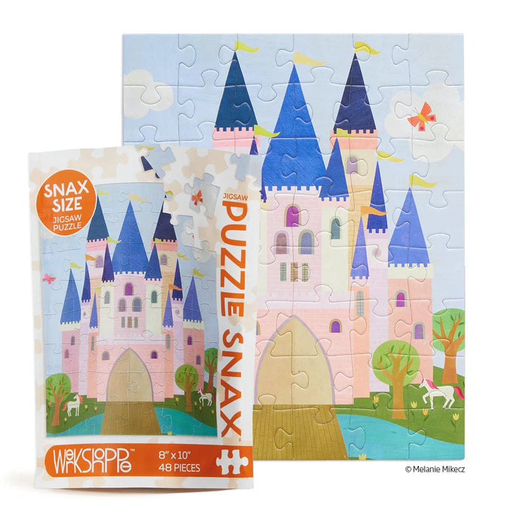 WerkShoppe Puzzle Pink Royal Castle 48 Piece Jigsaw Puzzle Snax