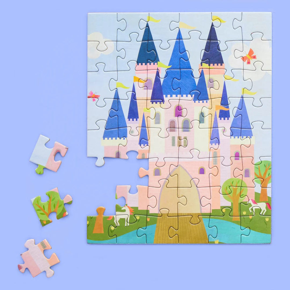 WerkShoppe Puzzle Pink Royal Castle 48 Piece Jigsaw Puzzle Snax