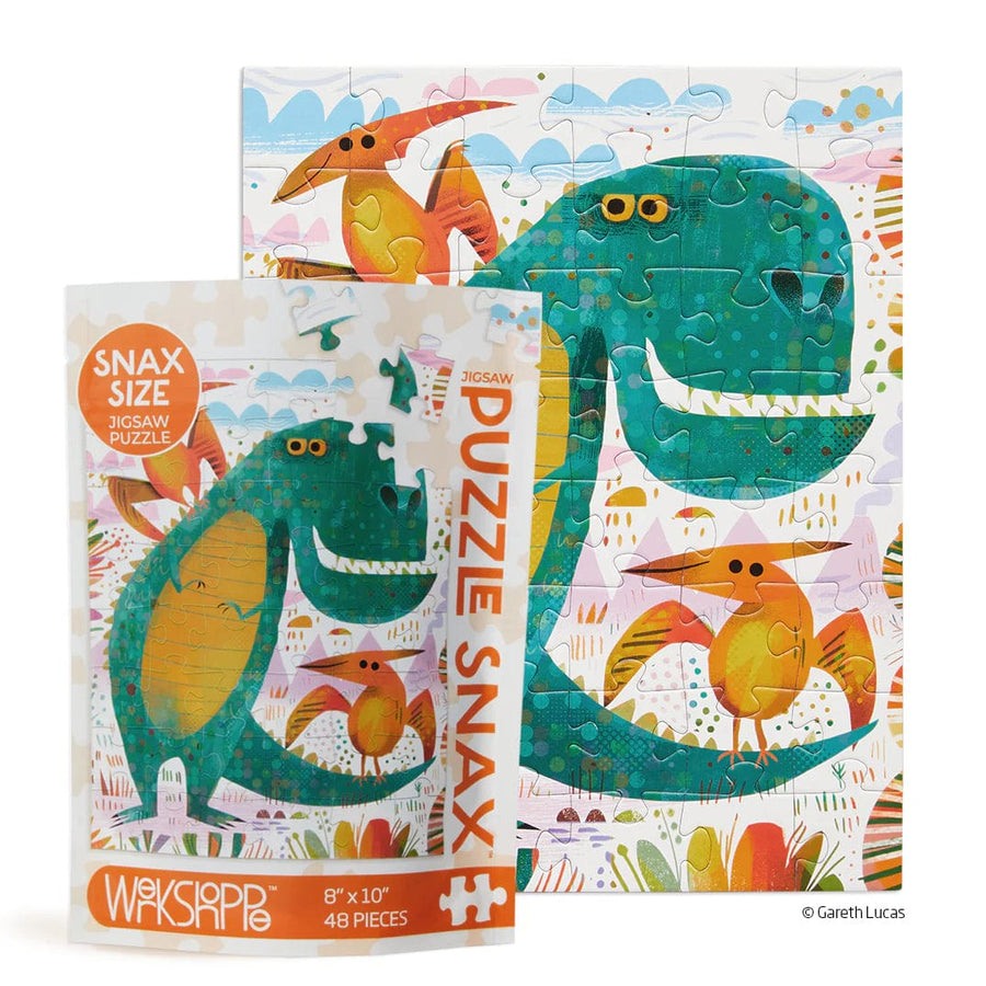 WerkShoppe Puzzle T-Rex and Friends 48 Piece Jigsaw Puzzle Snax