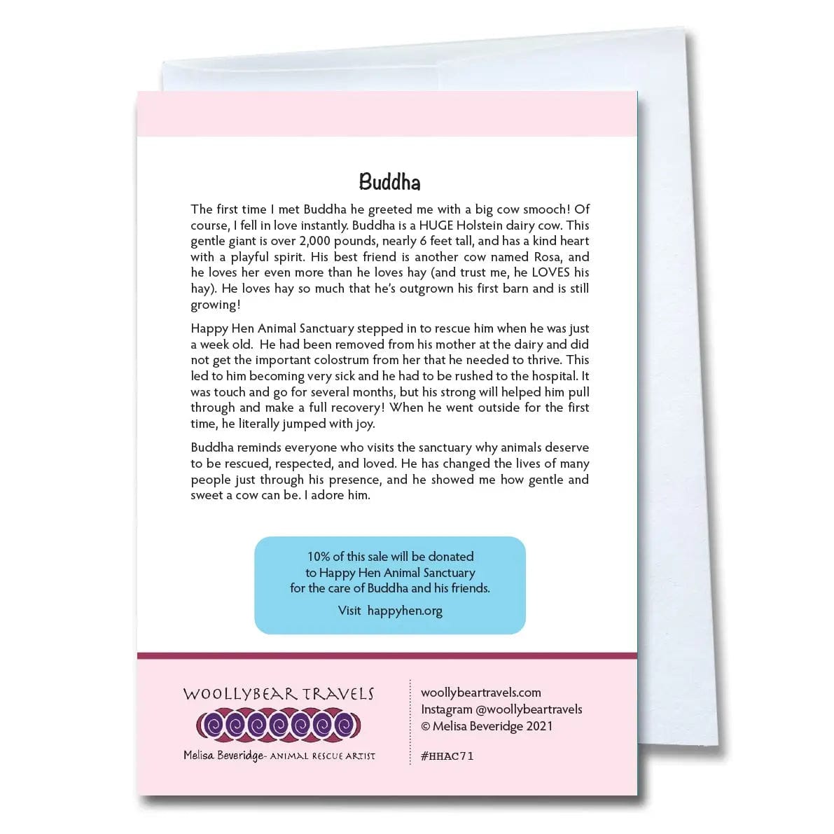 Woollybear Explores Card Buddha the Cow Greeting Card