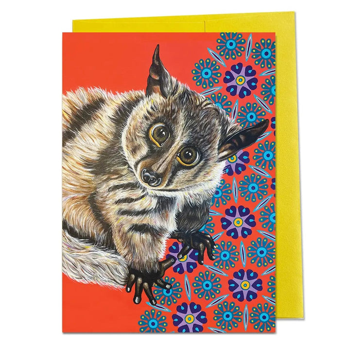 Woollybear Explores Card Gizmo the Bushbaby Greeting Card