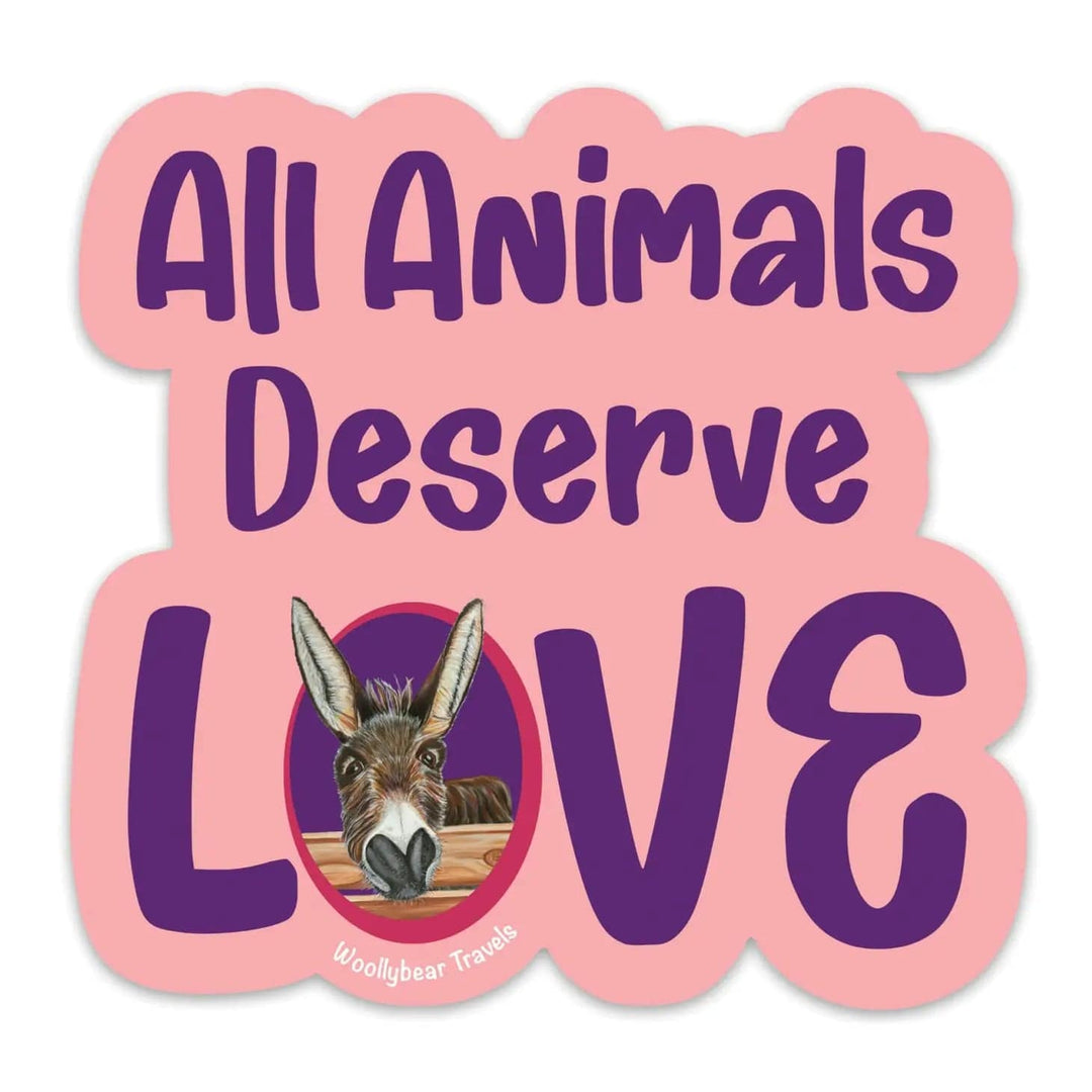Woollybear Explores Sticker All Animals Deserve Love Sticker