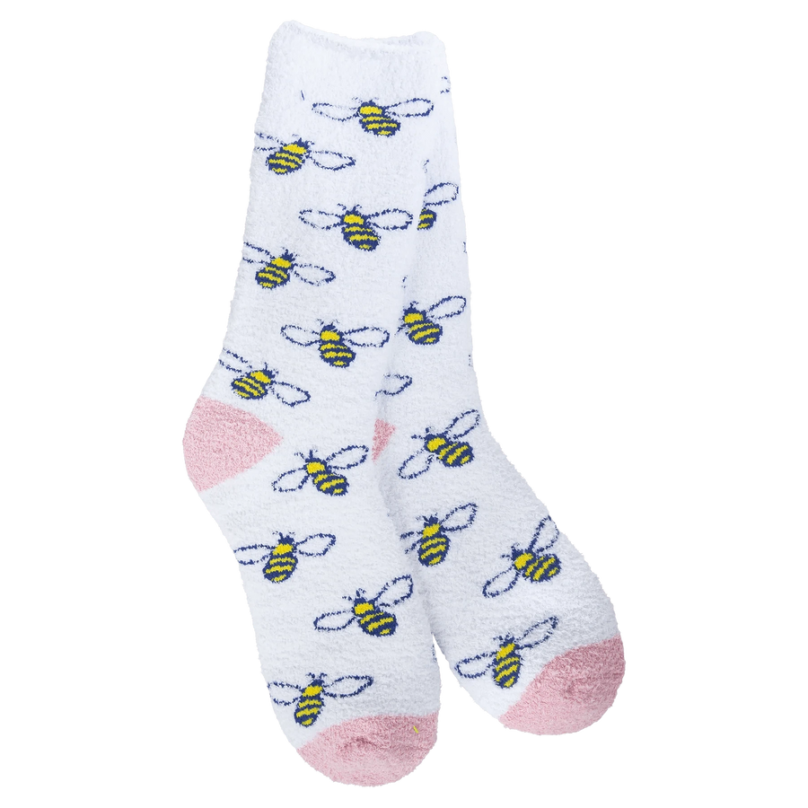 World's Softest Socks Fashion Cozy Crew Bee Kind Socks