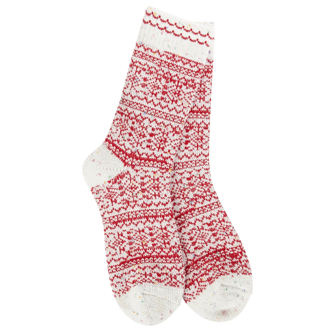 World's Softest Socks Fashion Holiday Confetti Crew Socks - Peppermint Confetti